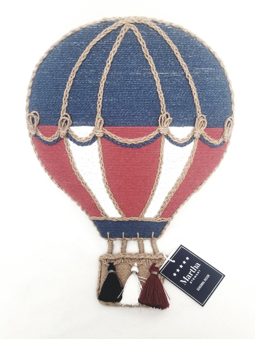 Martha Stewart Red, Navy & White Hot Air Balloon Wall Hanging Accent